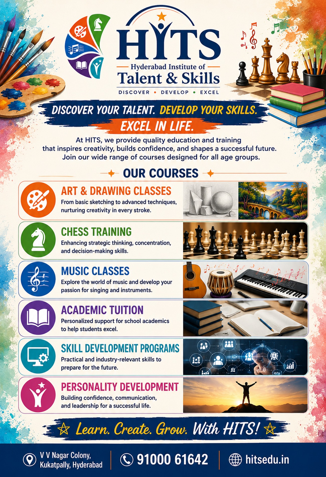 Drawing and painting courses at HITS in Kukatpally, Hyderabad
