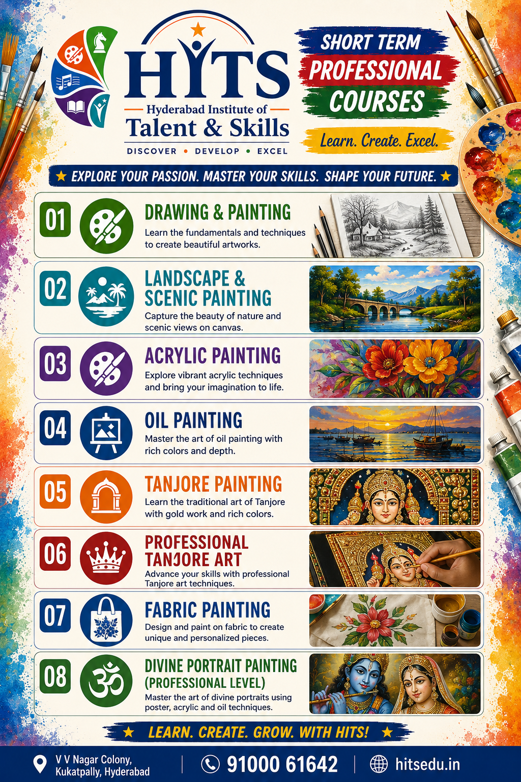 Short-term professional drawing and painting courses at HITS